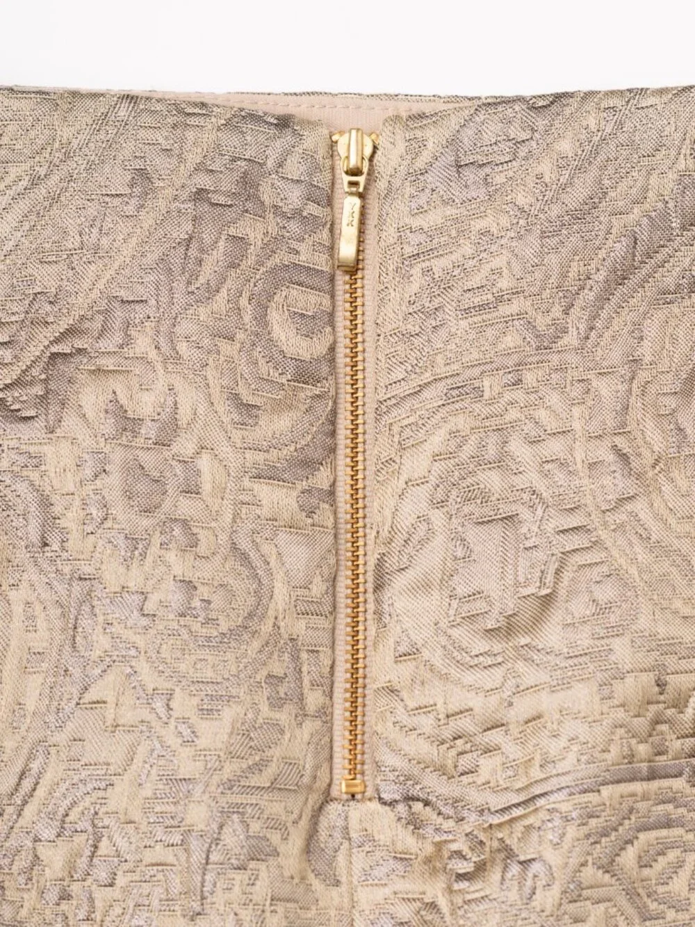 NWT Gold Metallic Paisley Brocade High Waist Pencil Skirt Sz 2 Regency Cocktail